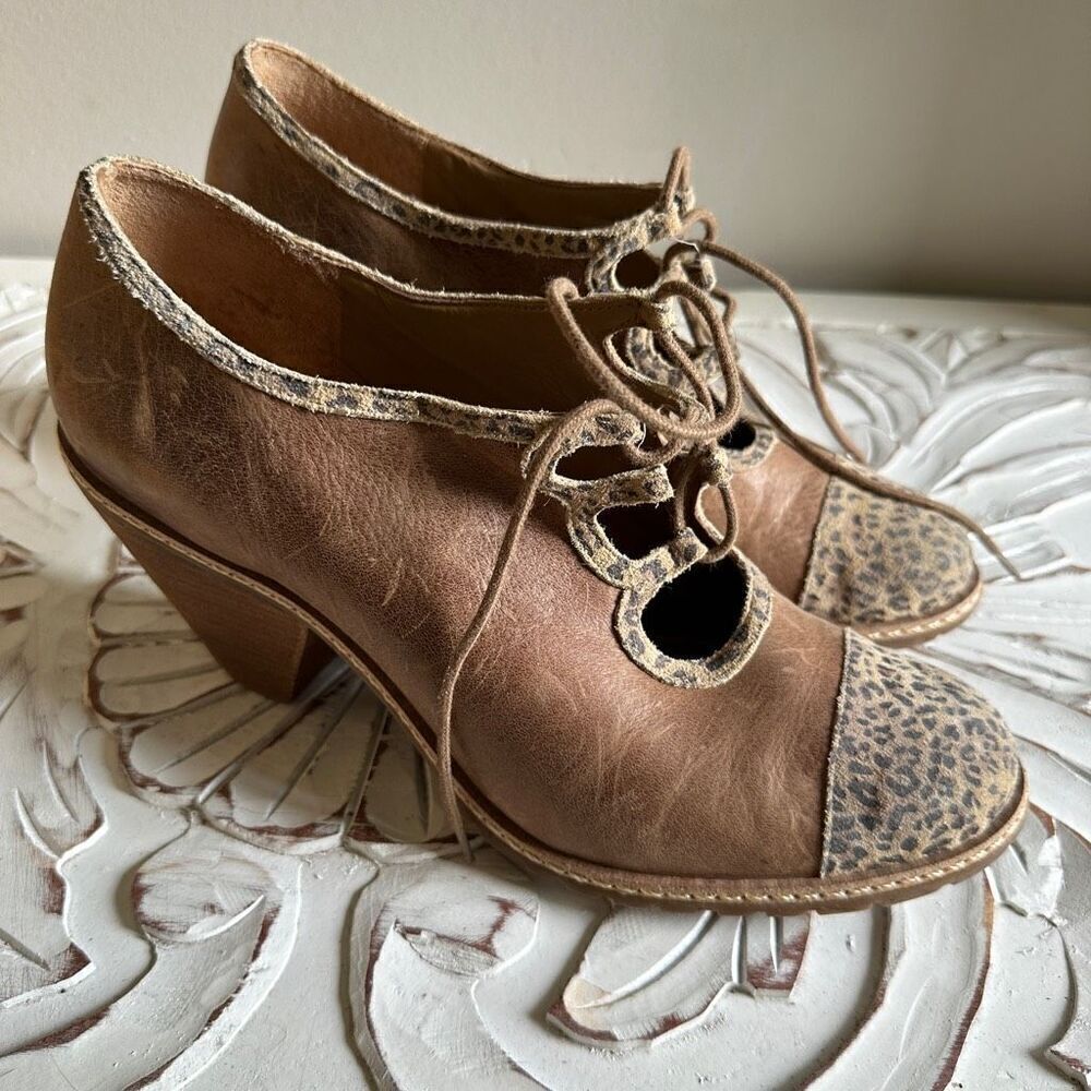 Schuler & Sons Leopard Print Ankle Anthropologie Artisan size 10.5